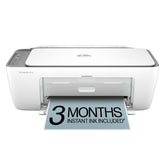 HP DeskJet 2855e front view showing compact all-in-one benefits