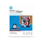 HP everyday photo paper glossy front packaging shows quantity and size benefits