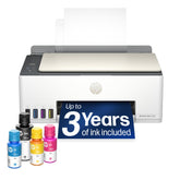 HP Smart Tank 5003 front view showing compact design and paper tray benefit