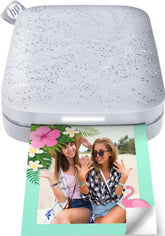 HP Sprocket Luna Pearl front view showing compact printer and sleek finish for portability