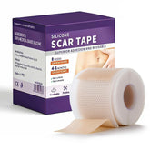 HPUFKOT front view of silicone scar roll showing packaging and product benefits