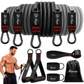 HPYGN front packaging showing the full 150 lb resistance band set and benefits
