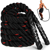 HPYGN weighted jump rope front view showing full 9.2ft length and heavy design for efficient workouts