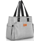 HSHRICH front view of large insulated lunch tote showing zip closure and handle for easy transport