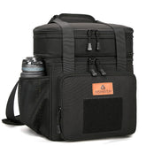 HSHRISH front view of expandable lunch box showing rugged exterior and zipper benefits