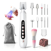 HSKAI front view of cordless electric nail file showing compact design and lamp benefit