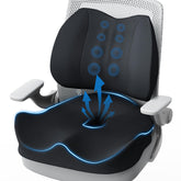 Hsypti seat cushion front view showing large ergonomic shape and comfort