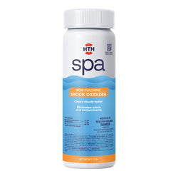 HTH spa packaging front showing product and benefit of clear water