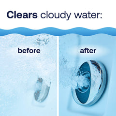 HTH spa powder dissolving in spa water showing fast dispersion benefit