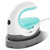 HTVRONT mini heat press front view showing compact design and controls for easy precision