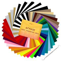 HTVRONT pack front view showing 47 neatly stacked 12x10 sheets, ideal for quick projects