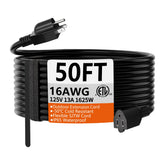 huanchain front view 50ft extension cord showing full length and plug for reliable reach