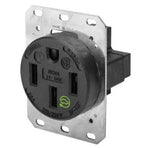 Hubbell HBL9450A front face showing straight-blade openings for safe connection
