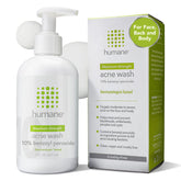 humane bottle front view showing label and acne wash benefits