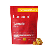 HumanN Turmeric Chews front packaging showing brand and orange citrus flavor benefit