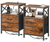 Huuger nightstand front view showing compact storage and modern design benefit