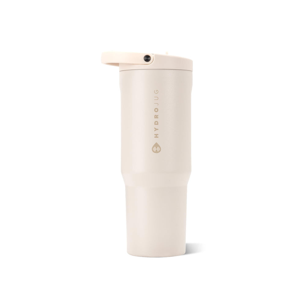 HydroJug cream front view showing full bottle and capacity benefit