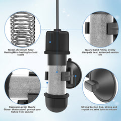 hygger heater submerged in betta tank providing discreet, stable warmth