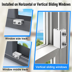 HYIEOU lock installed on a horizontal sliding window track demonstrating secure fit