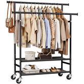 HYSEYY front view of full assembled rack showing storage capacity and sturdy frame