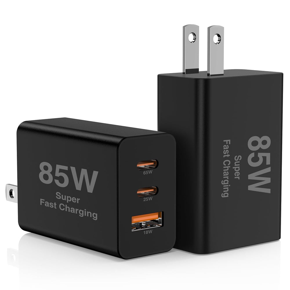 Hzevn front view of dual USB‑C and USB‑A cube charger, fast multi‑device charging