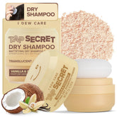 I DEW CARE front packaging showing compact dry shampoo and benefits
