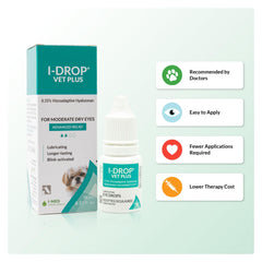I-DROP Vet Plus sterile 10 ml bottle close-up showing hygienic dispensing benefit