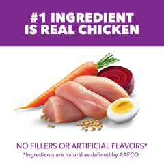IAMS bag label and nutrition facts highlighting balanced nutrition