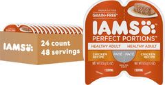 IAMS front packaging showing twin-meal trays and brand trust