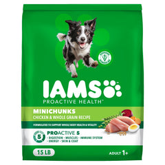 IAMS front packaging showing chicken-first recipe and Proactive 5 benefits