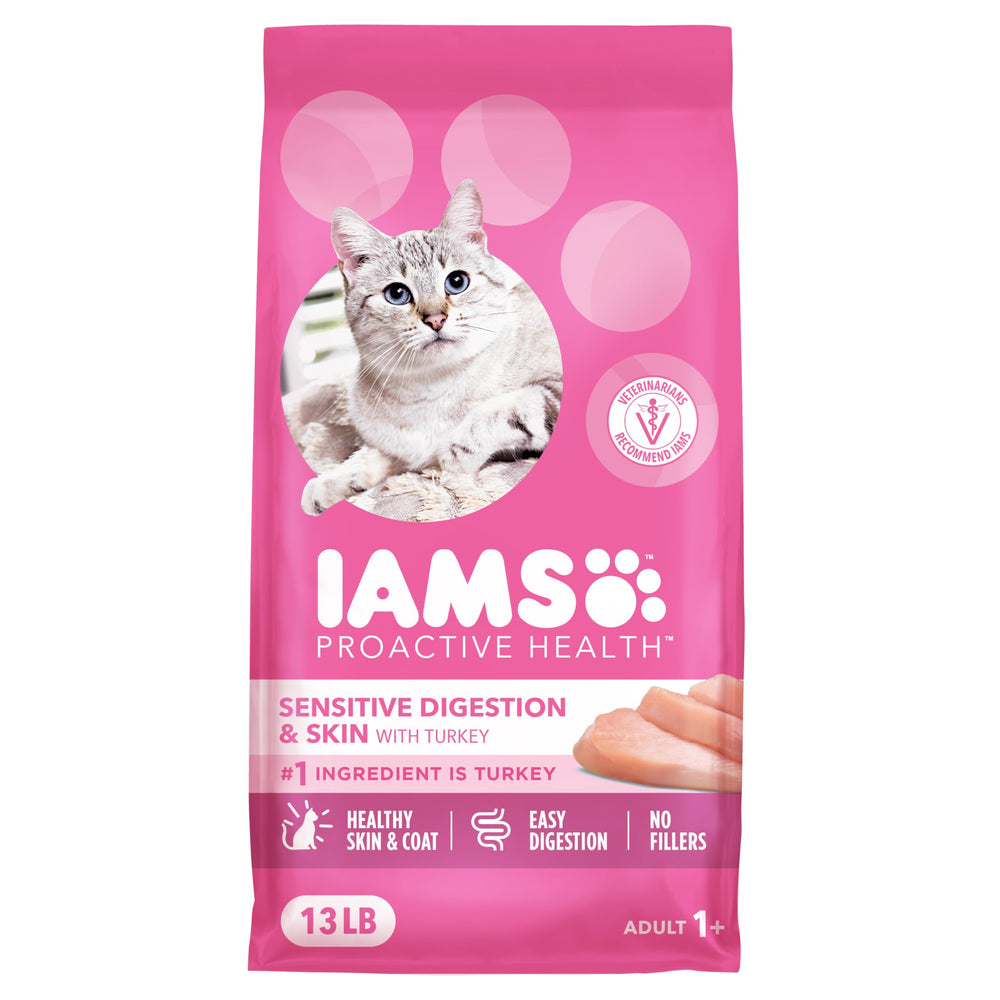 IAMS bag front packaging showing brand and turkey formula benefit clarity