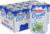 Iberia front label showing natural coconut water and brand benefits