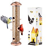 iBorn copper feeder front view showing six ports and classic finish for attractive feeding
