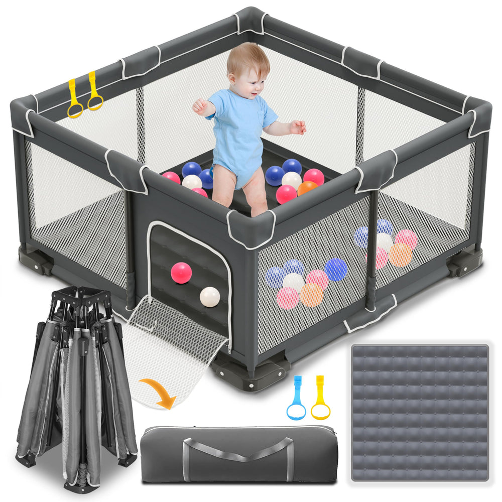 ICAREWAY front view of playpen showing safe enclosed space and portability