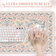 iCasso mat in use with keyboard and mouse improving desk organization