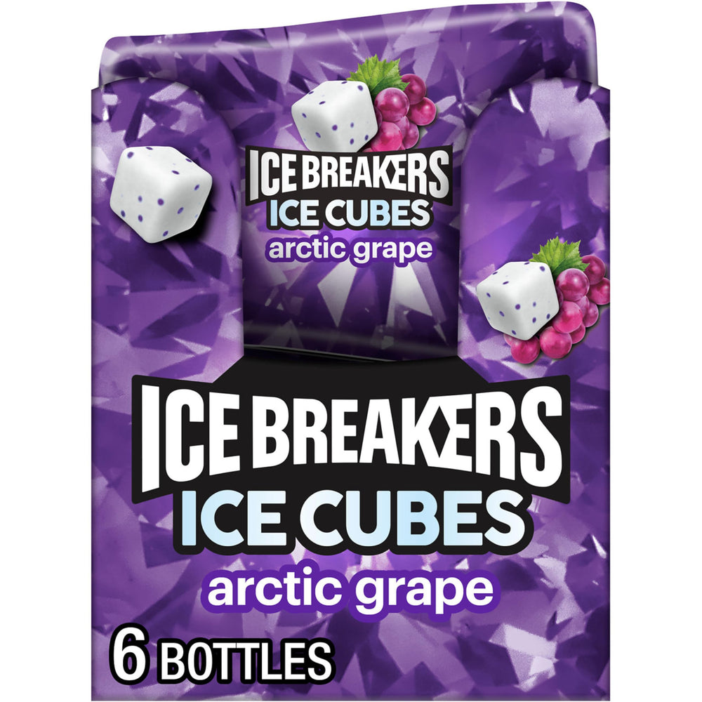 Ice Breakers front packaging showing Arctic Grape bottles and brand freshness