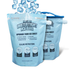 Ice Lock bag front inside a cooler keeping food dry and cold benefit