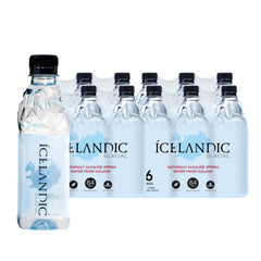 Icelandic Glacial front pack view showing 24 compact bottles and premium look