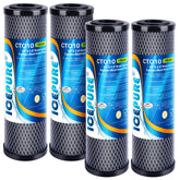 ICEPURE front pack four-pack showing filter cartridges and benefits