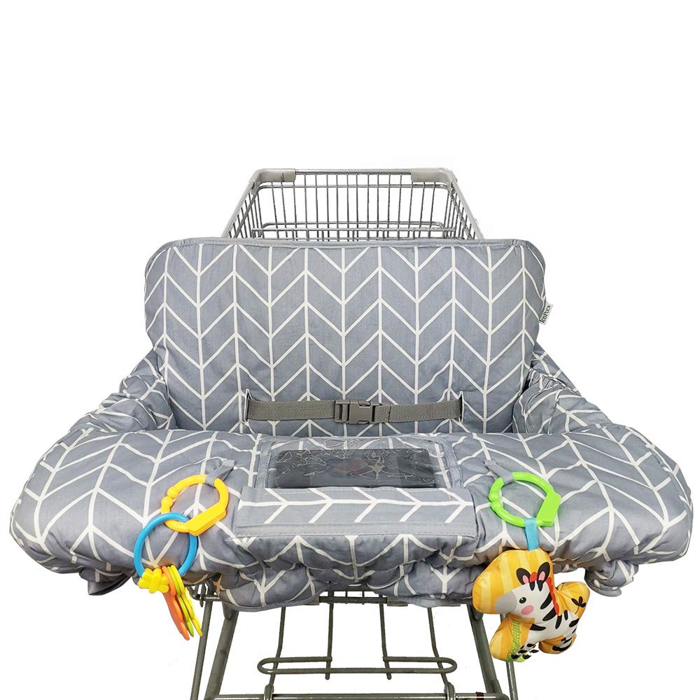 ICOPUCA front view showing full cart cover and grey arrow print comfort