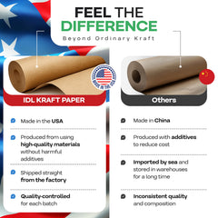 IDL Packaging close-up texture of kraft paper showing fibrous surface and strength