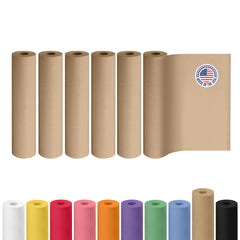IDL Packaging front view of 24-inch kraft paper roll showing label and size