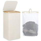 iEGrow front view of beige hamper showing large capacity and tidy design