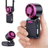 iFunSky mini fan front view showing compact design and portable cooling benefit