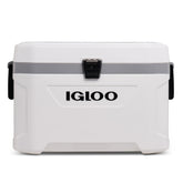 Igloo front view of 54 Qt Marine Ultra showing durable build and storage benefit