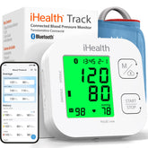 iHealth front view of monitor showing buttons and display for easy readings
