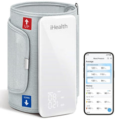 iHealth Neo front display showing clear blood pressure numbers and quick results benefit