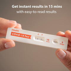 iHealth individually sealed test pouch close-up for hygiene and safety
