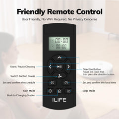 ILIFE V2 close-up of tangle-free suction port capturing pet hair benefit