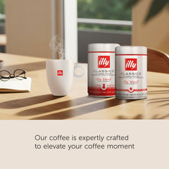 illy spoon of whole beans ready to grind showing precise portioning benefit